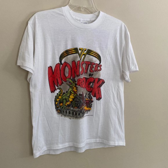 Van Halen Vintage Monsters of Rock Tour 1988 Single Stitch T-Shirt White sz XL - Picture 6 of 9